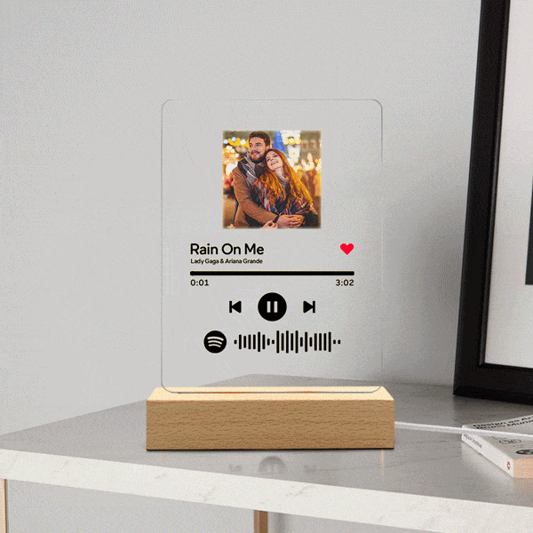 Spotify Art Glass Album Cover Custom Music Plaque Anniversary Gift For Boyfriend - CustWitUK