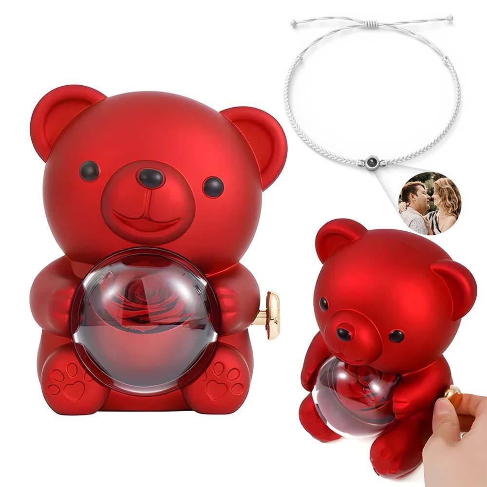 Projection Bracelet with Rose Bear Giftbox for Lover - CustWitUK