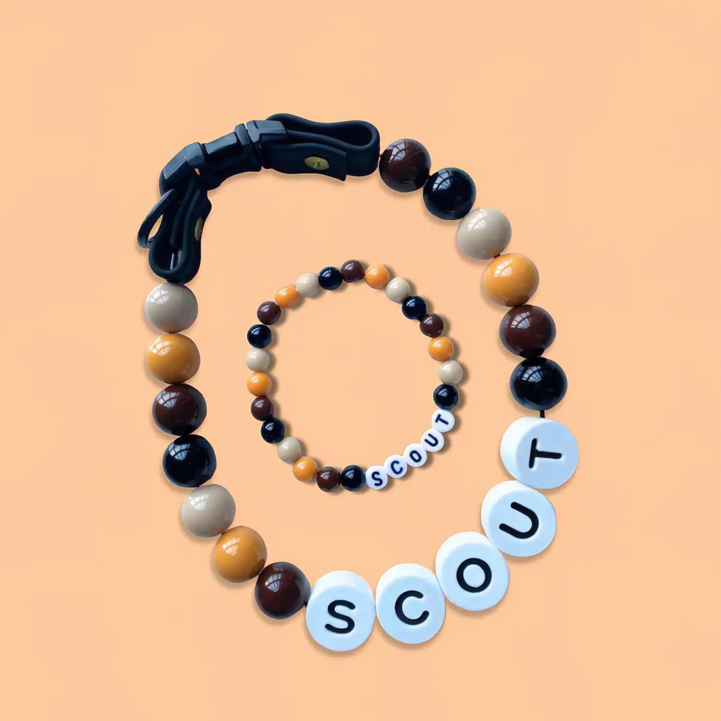 Personalized Pet Name Necklace – Comes with a Free Matching Bracelet Gift for Dog