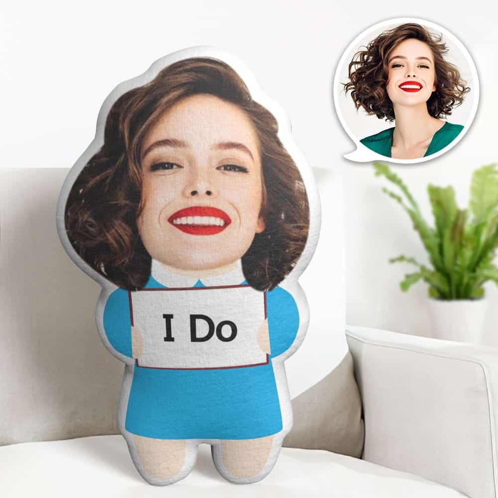 Custom Face Pillow, Cartoon I Do Face Doll, the Best Gift for Lover Valentine's Day Gift - CustWitUK