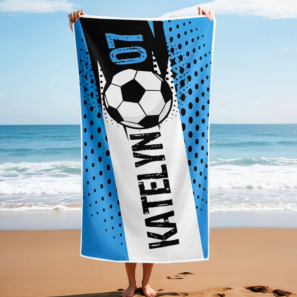 Personalized Balls Beach Towel for Beach Sports Perfect Gifts - CustWitUK