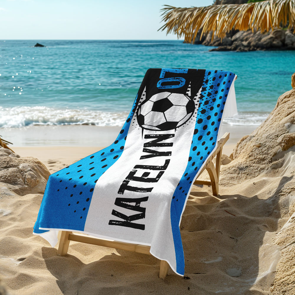 Personalized Balls Beach Towel for Beach Sports Perfect Gifts - CustWitUK