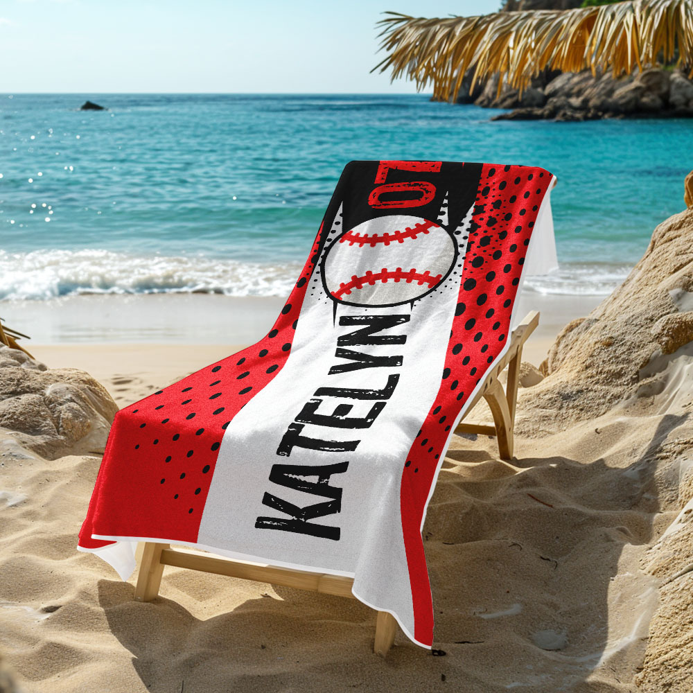 Personalized Balls Beach Towel for Beach Sports Perfect Gifts - CustWitUK