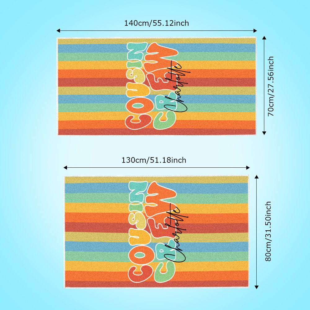 Custom Beach Towel with Name Personalized Cousin Crew Beach Towel Perfect Family Party Gift - CustWitUK