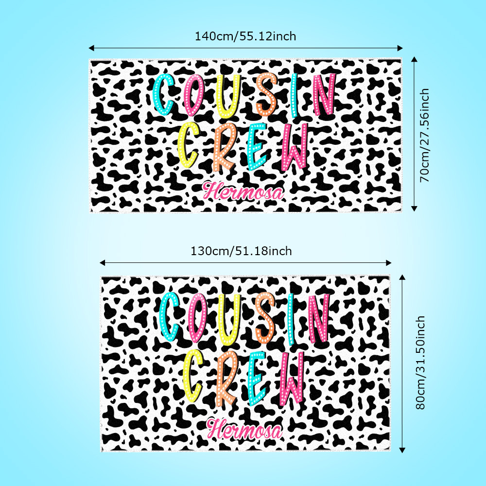 Custom Cousin Crew Beach Towel with Name Beach Towel Family Reunion Gift - CustWitUK