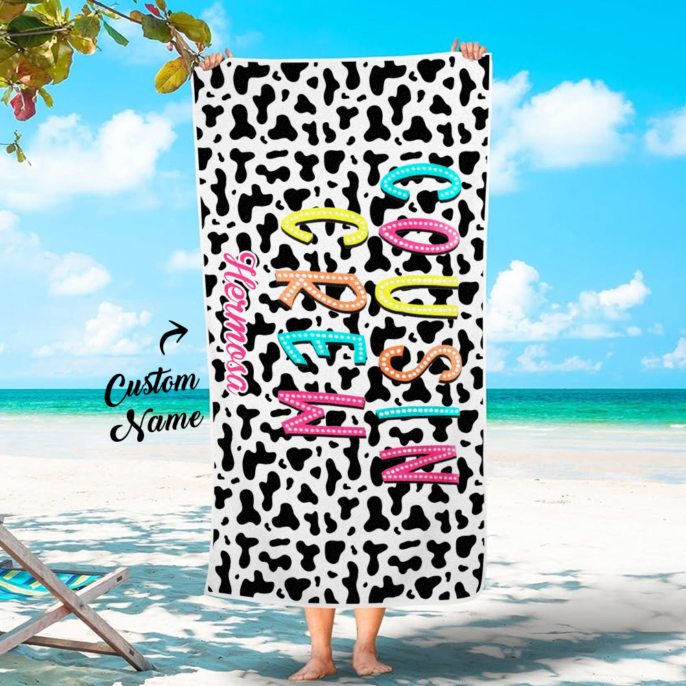 Custom Cousin Crew Beach Towel with Name Beach Towel Family Reunion Gift - CustWitUK