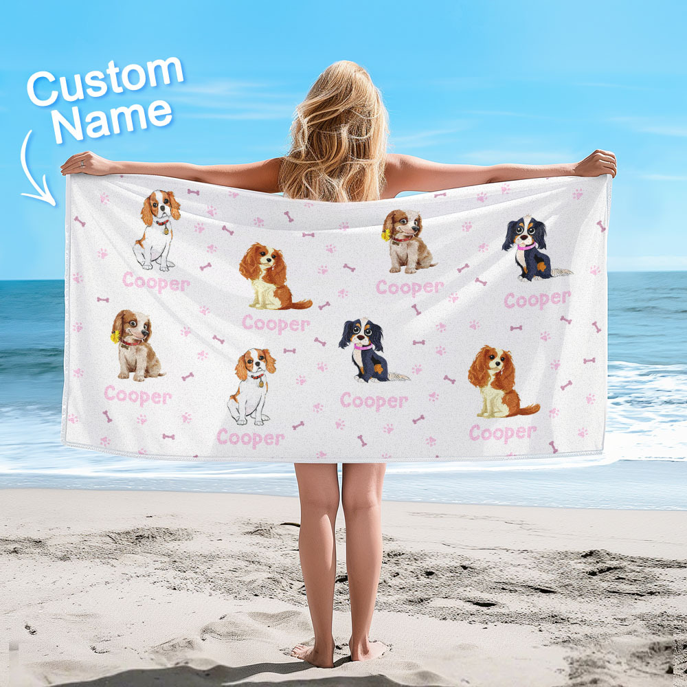 Custom Beach Towel with Dog Design Perfect Summer Gift for Pet Lovers - CustWitUK