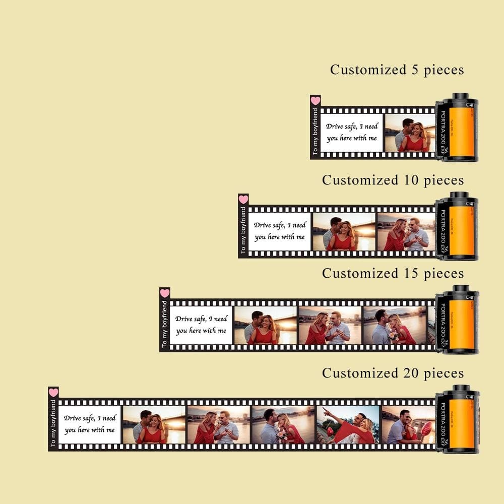 Camera Roll Keychain Drive Safe Film Keychain Gifts for Couple - CustWitUK