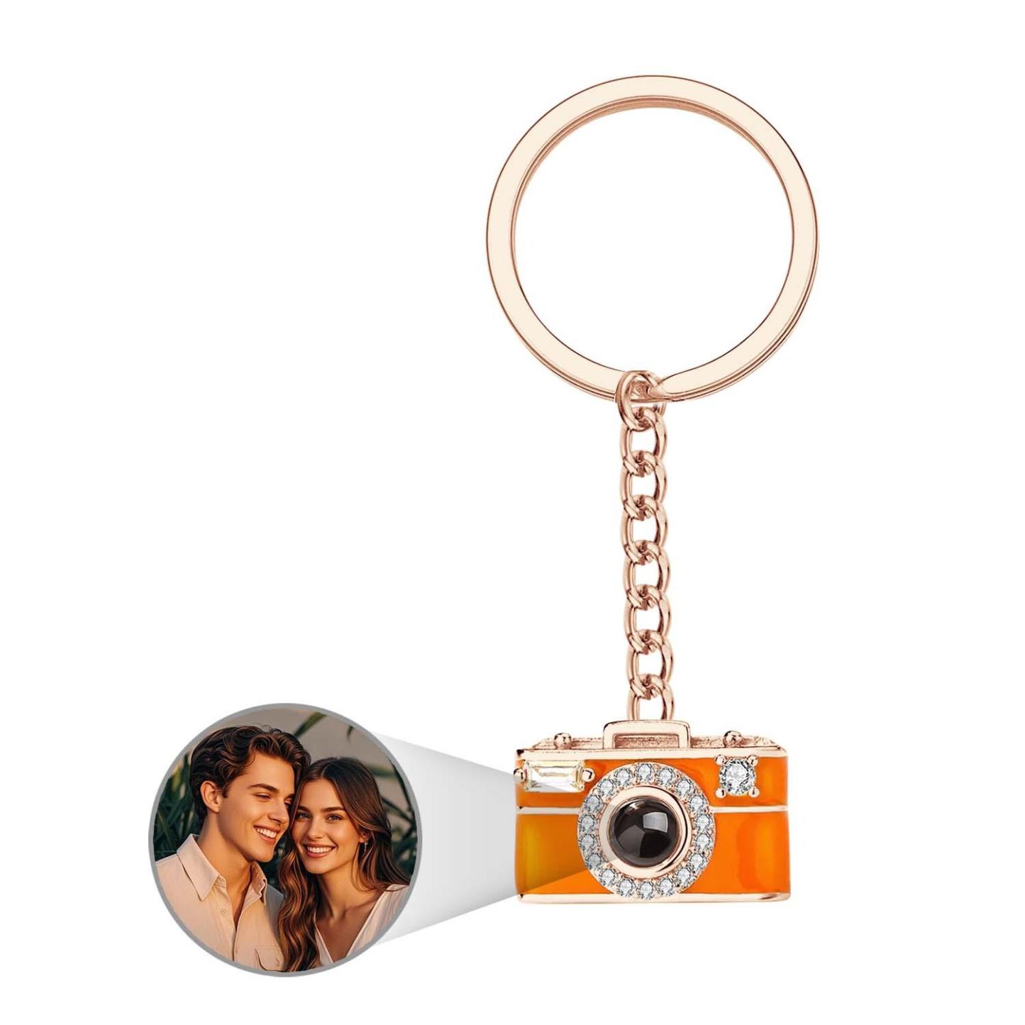Personalized Photo Keychain Projection Gem Camera Keyring Anniversary Gifts for Her - CustWitUK