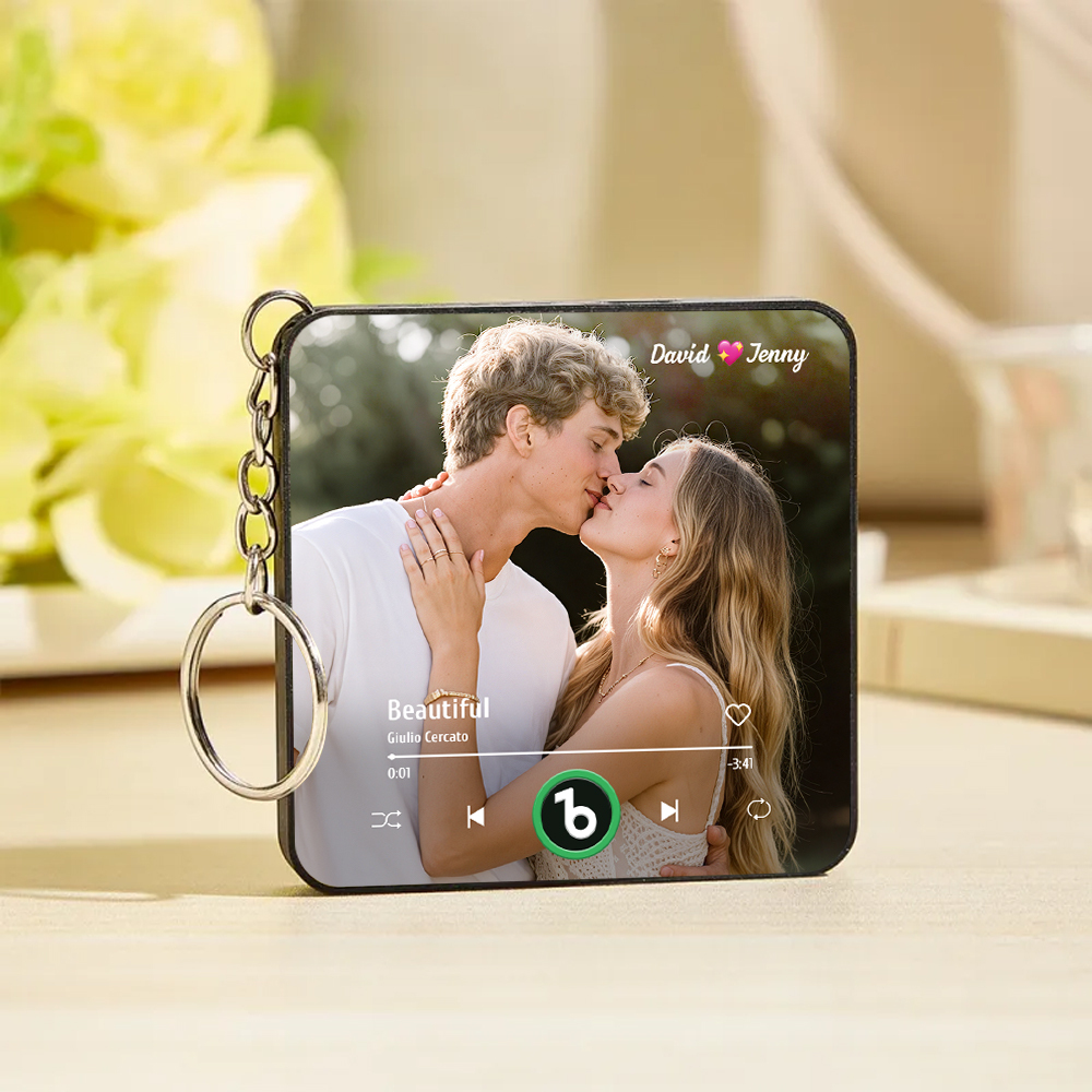 Custom Mini Music Fridge Magnet Keychain Custom Mini Album Fridge Magnet Keychain Music Wall Photo Sticker Song Magnets That Can Play Music Valentine's Day Gifts
