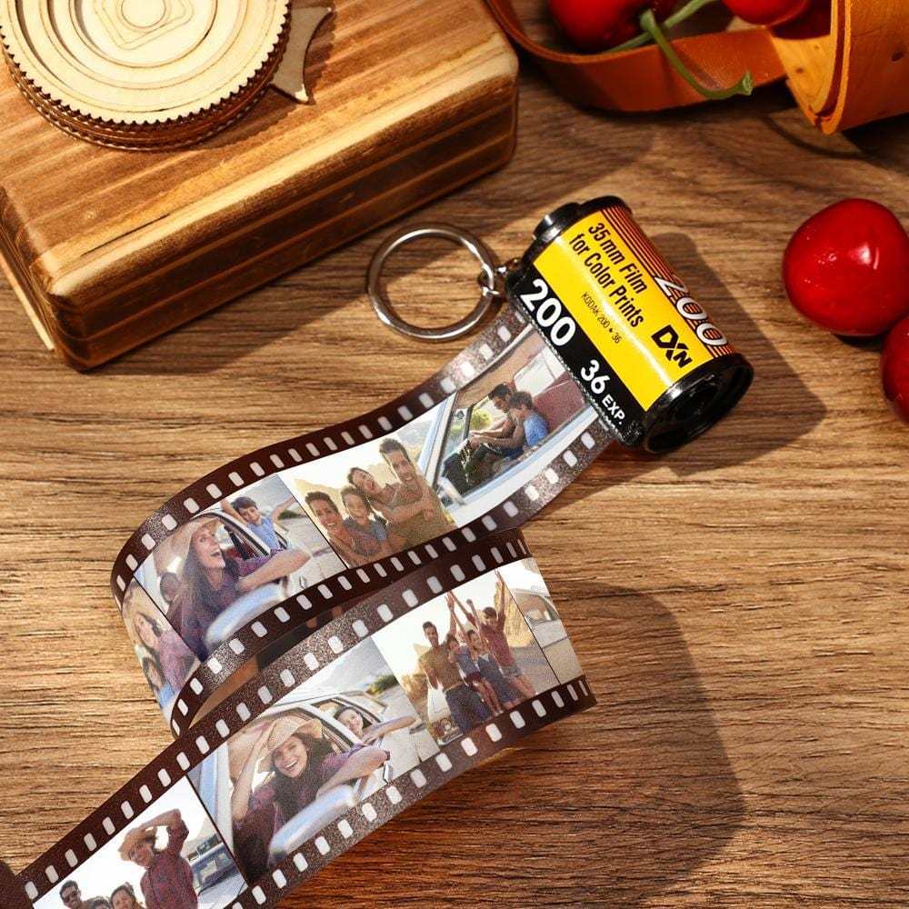 Personalized Photo Film Roll Keychain with Spotify Code Gift for Him - CustWitUK