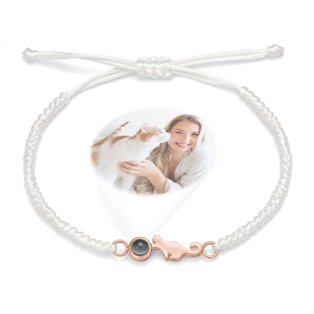 Custom Cat Projection Bracelet Personalized Memorial Picture inside Bracelet Gift for Her - CustWitUK