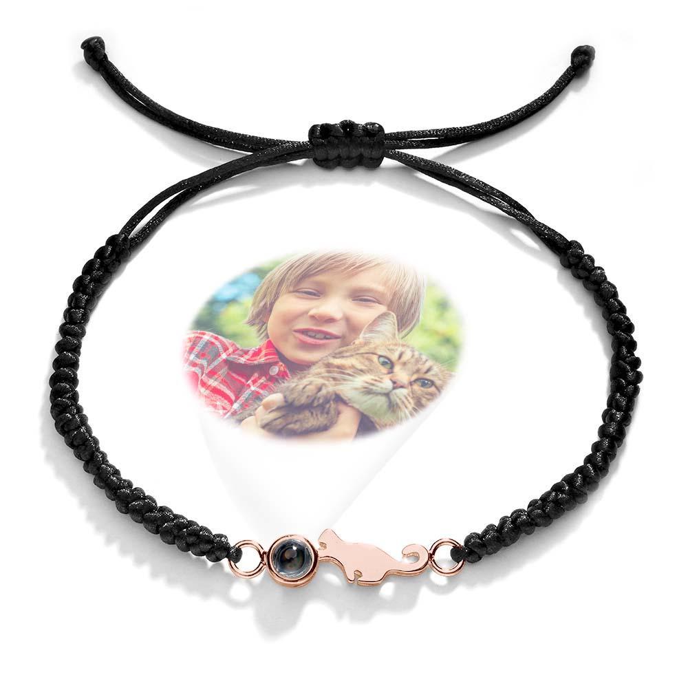 Custom Cat Projection Bracelet Personalized Memorial Picture inside Bracelet Gift for Her - CustWitUK