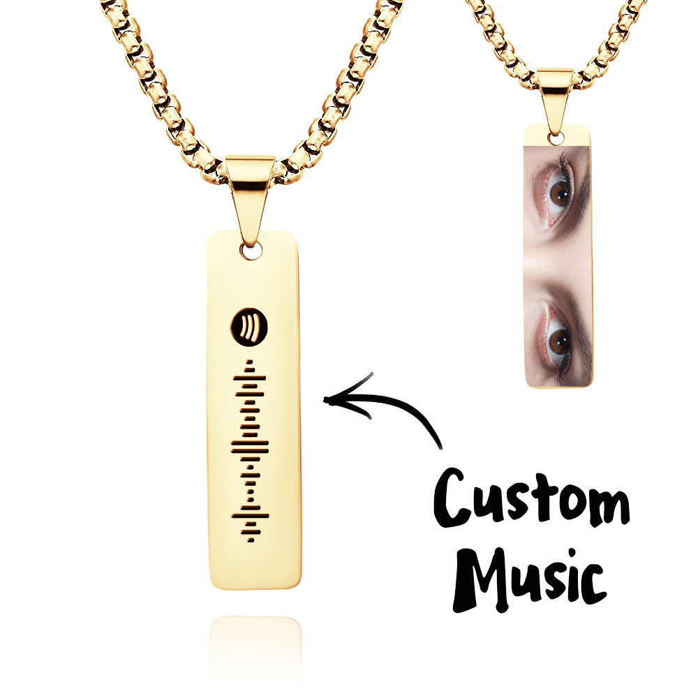Personalization Colorful Eyes Custom Photo Necklace Custom Spotify Code Jewelry Best Gifts for Her - CustWitUK