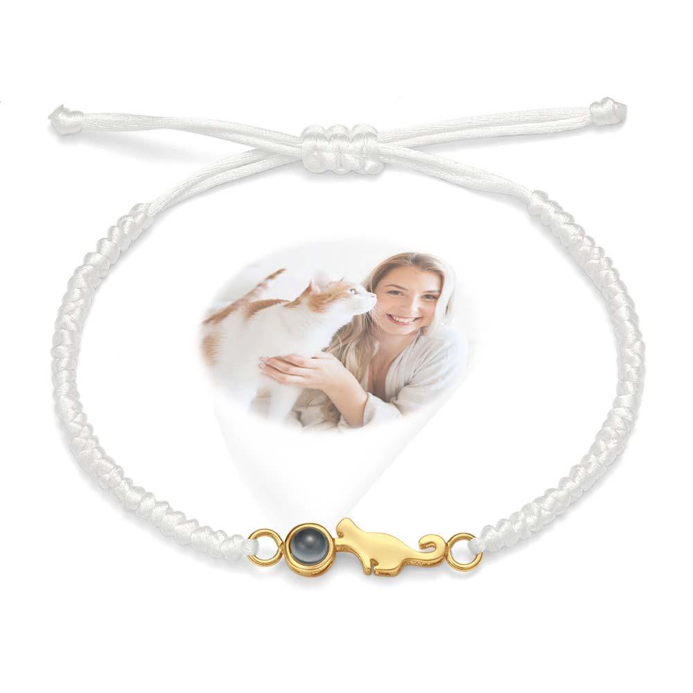 Custom Cat Projection Bracelet Personalized Memorial Picture inside Bracelet Gift for Her - CustWitUK