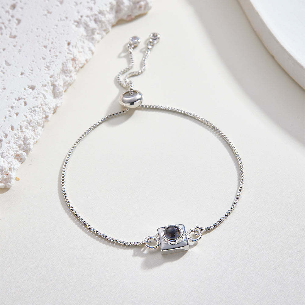 Custom Projection Bracelet Square Simple Gift for Her - CustWitUK