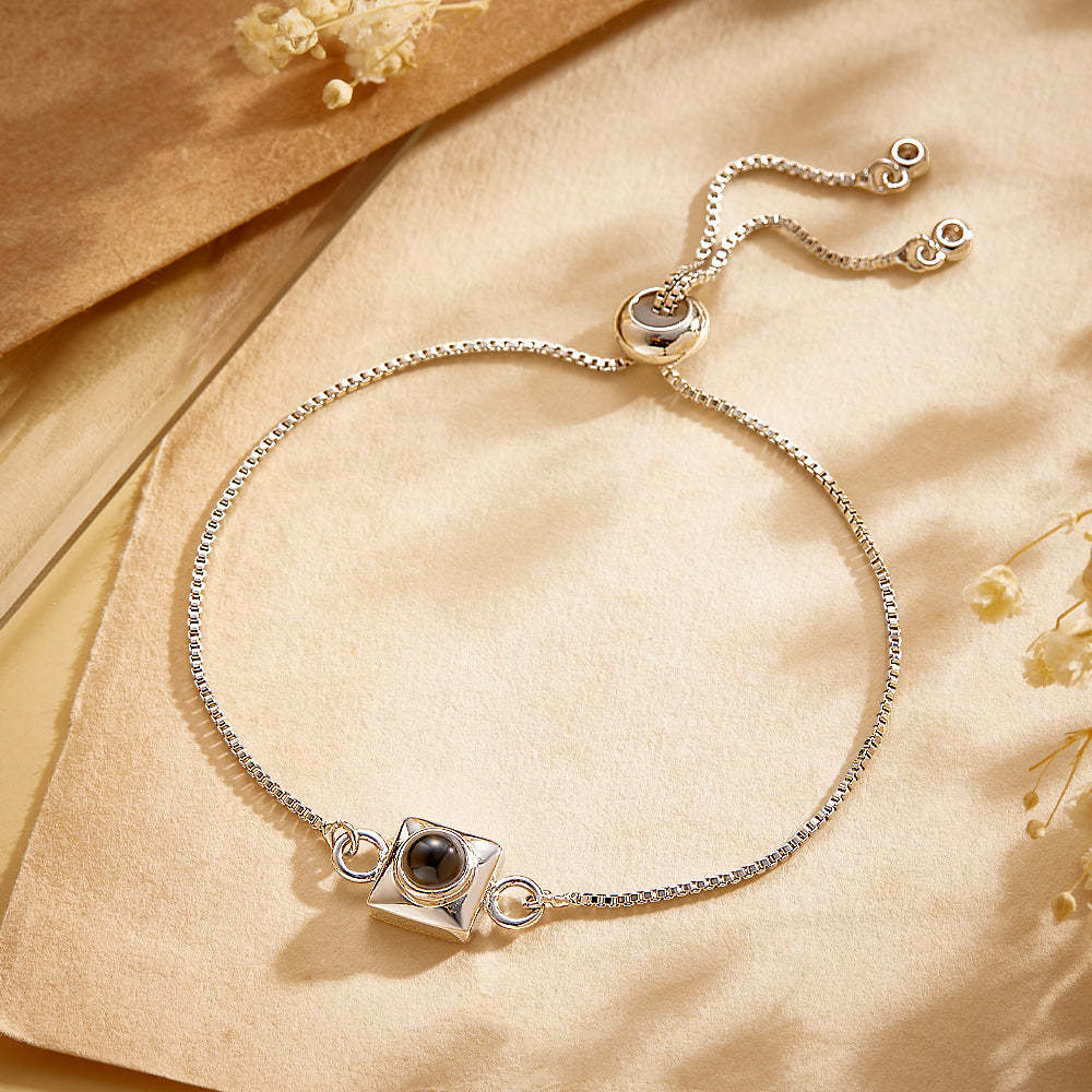 Custom Projection Bracelet Square Simple Gift for Her - CustWitUK