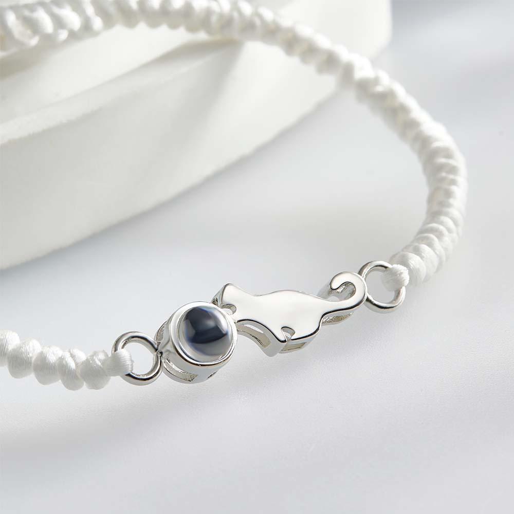 Custom Cat Projection Bracelet Personalized Memorial Picture inside Bracelet Gift for Her - CustWitUK