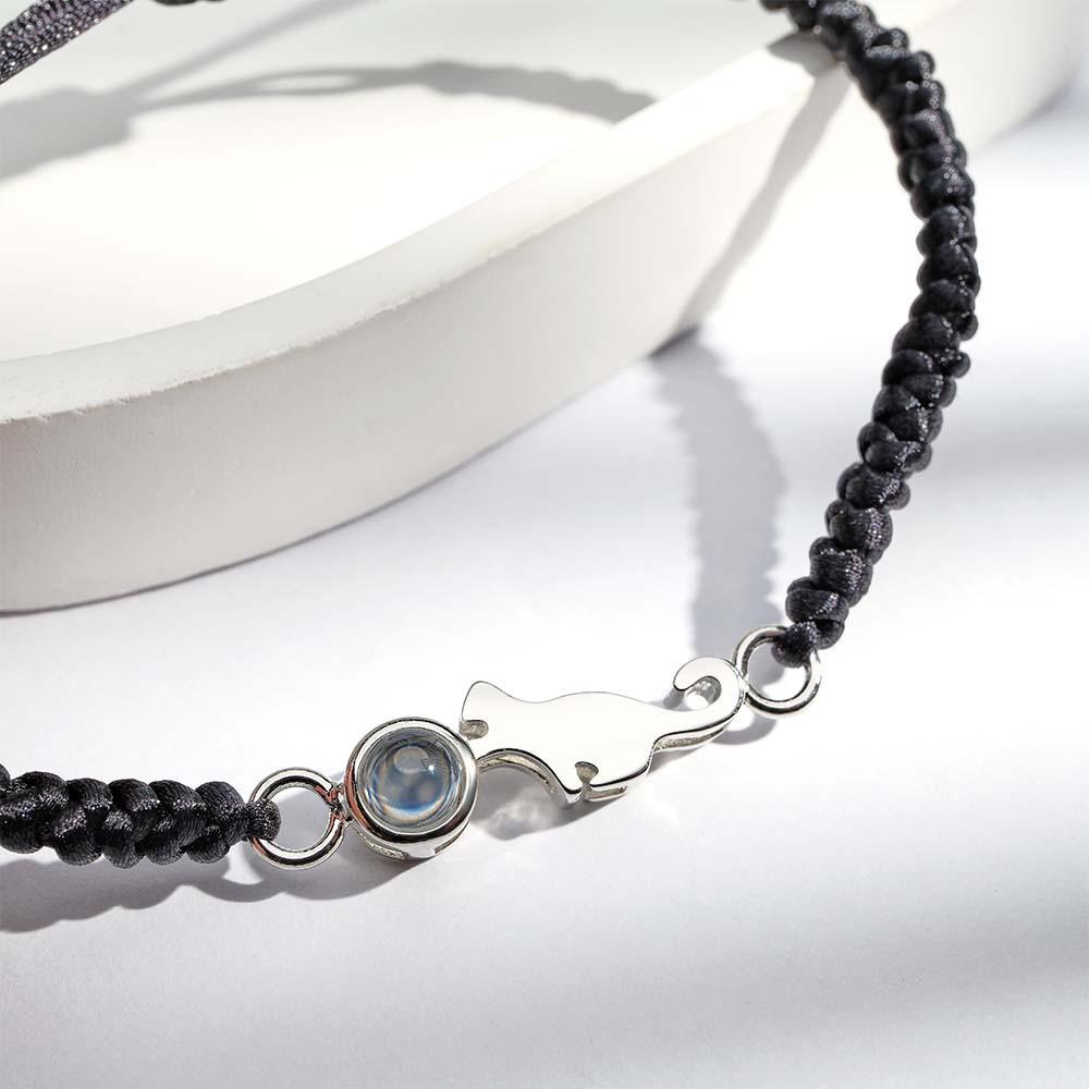 Custom Cat Projection Bracelet Personalized Memorial Picture inside Bracelet Gift for Her - CustWitUK