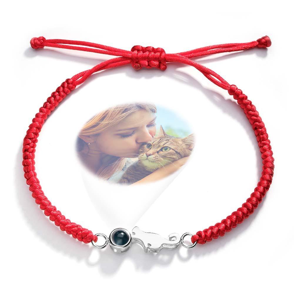 Custom Cat Projection Bracelet Personalized Memorial Picture inside Bracelet Gift for Her - CustWitUK