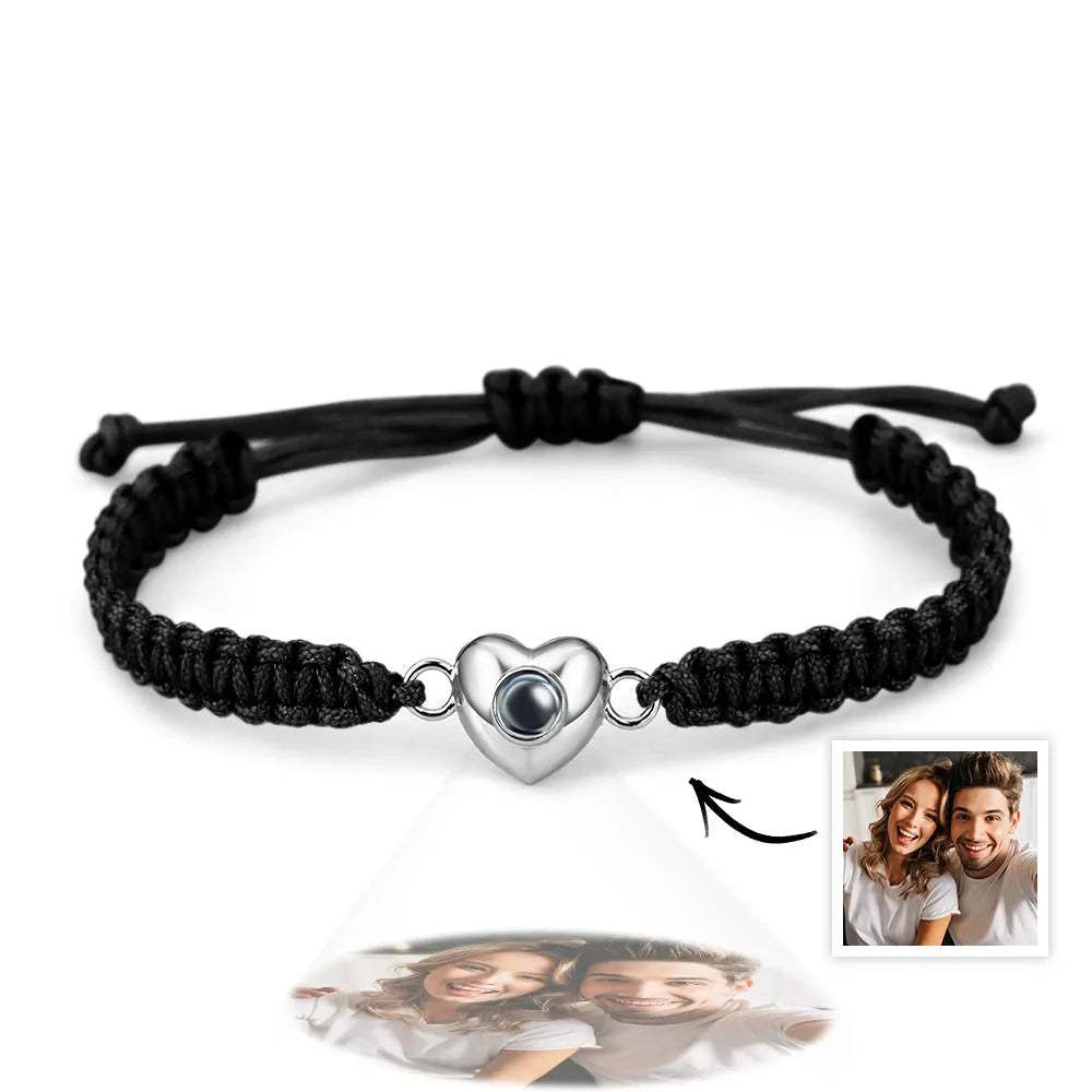 Projection Bracelets Stainless Steel Custom Projection Bracelets Woven Photo Bracelets Commemorative Gifts - CustWitUK