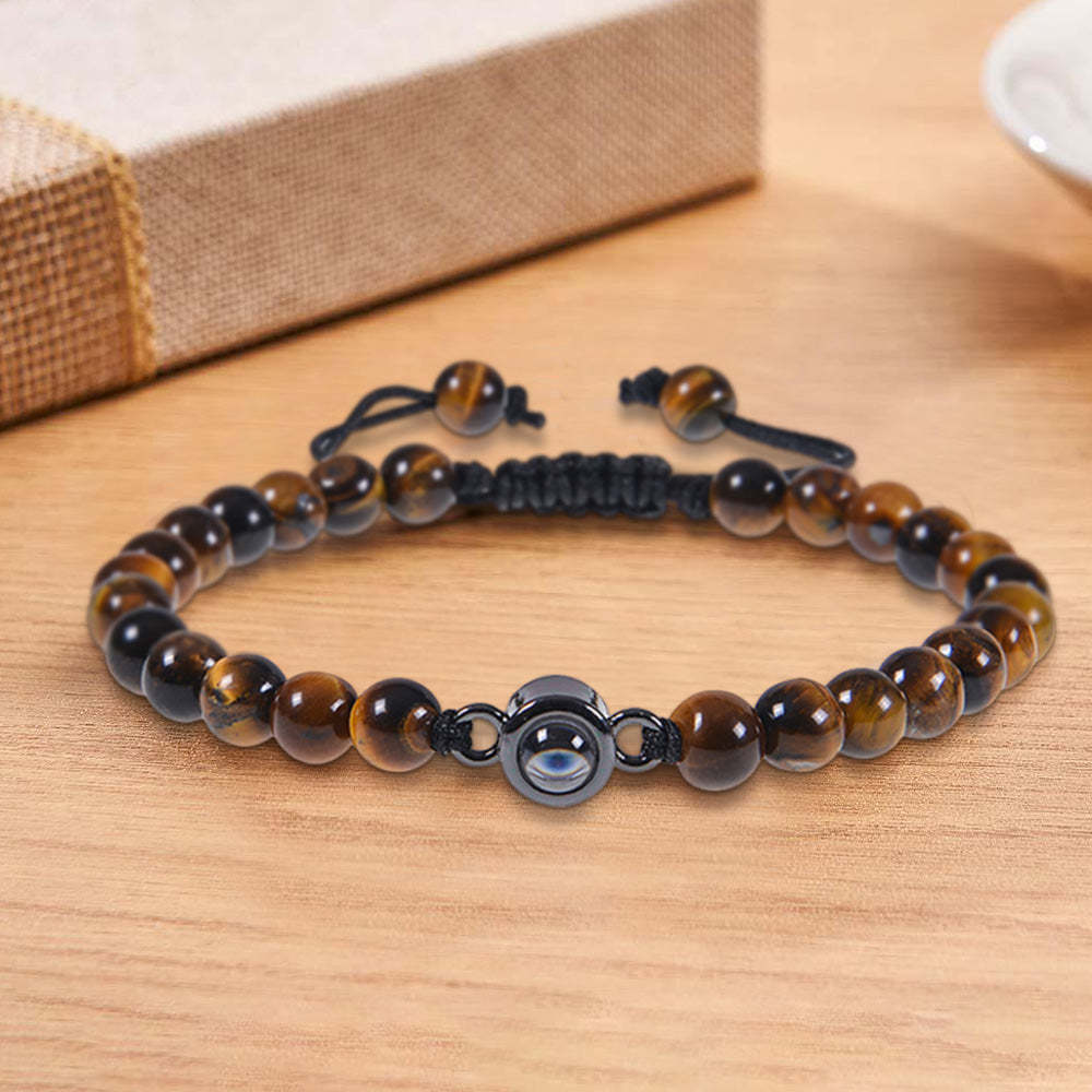 Custom Photo Projection Bracelet Men's Bracelet Jewelry Gift for Boyfriend Husband Dad - CustWitUK