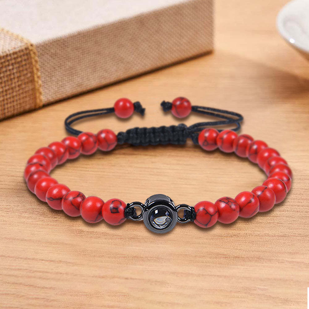 Custom Photo Projection Bracelet Men's Bracelet Jewelry Gift for Boyfriend Husband Dad - CustWitUK