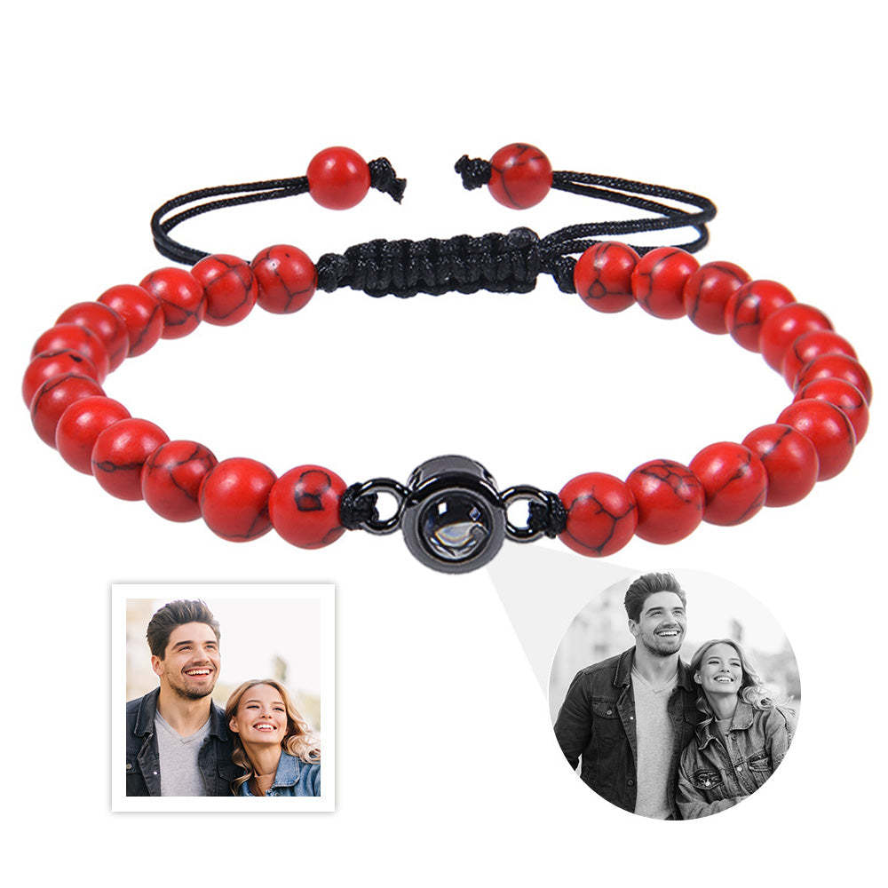 Custom Photo Projection Bracelet Men's Bracelet Jewelry Gift for Boyfriend Husband Dad - CustWitUK