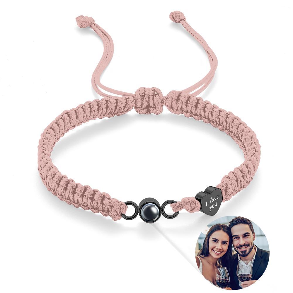 Custom Photo Projection Bracelet Heart Couple Gift - CustWitUK
