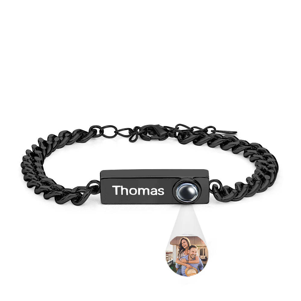 Custom Projection Bracelet Custom Name Simple Men's Gift - CustWitUK