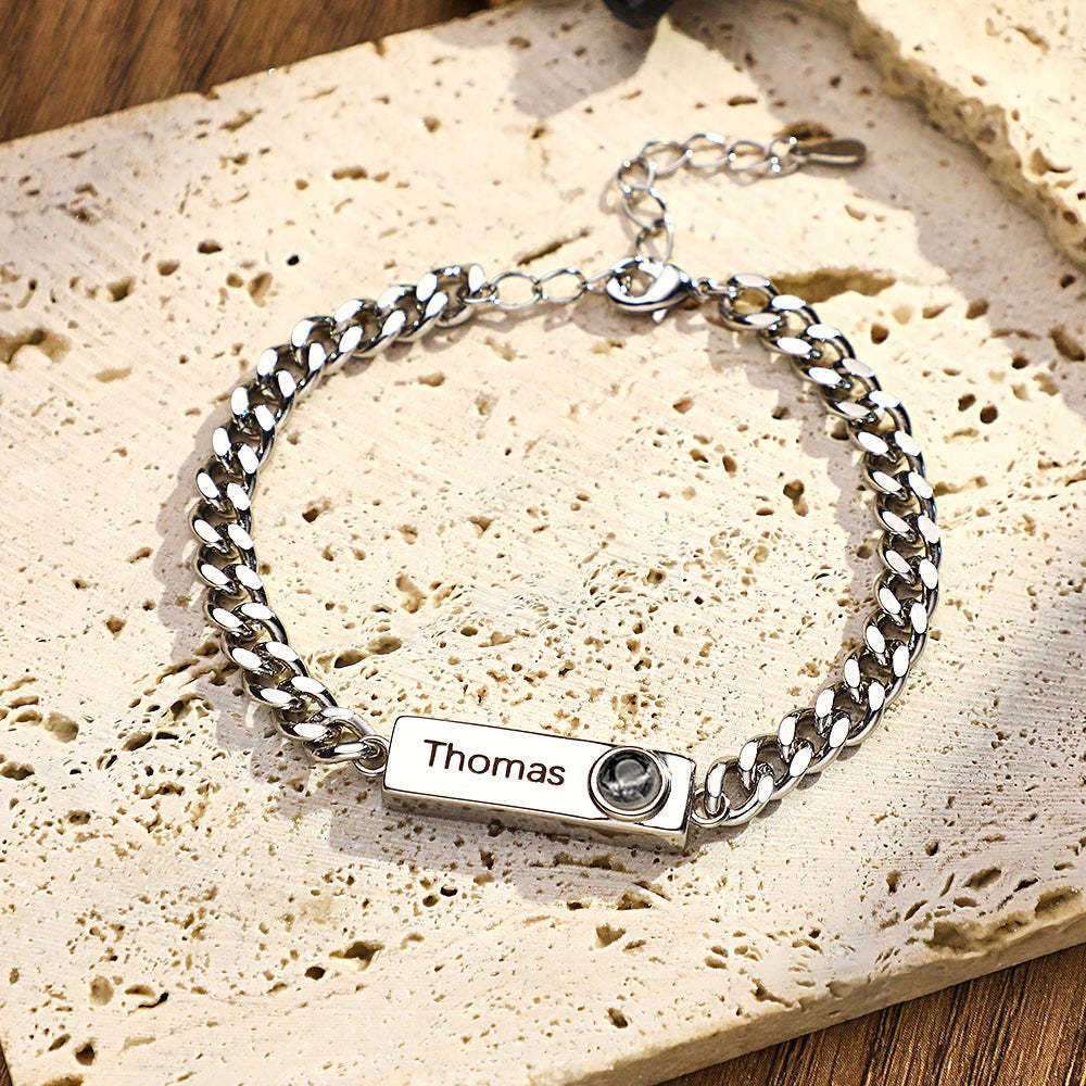 Custom Projection Bracelet Custom Name Simple Men's Gift - CustWitUK