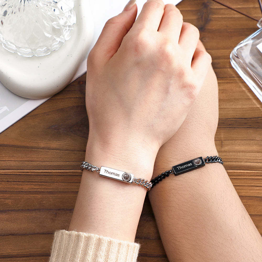 Custom Projection Bracelet Custom Name Simple Men's Gift - CustWitUK