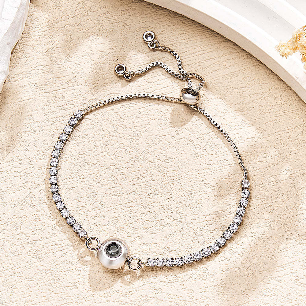 Custom Photo Projection Bracelet Diamond Chain Valentine's Day Gift - CustWitUK