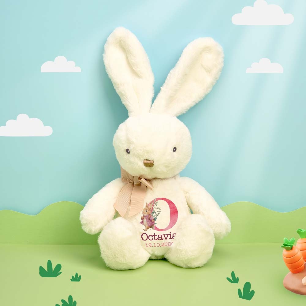 Personalized Bunny Rabbit Plush Stuffed Toy Gift for Children - CustWitUK