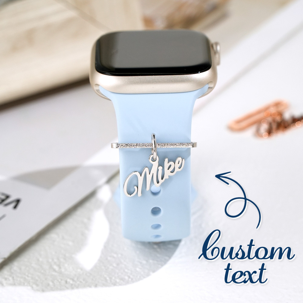 Personalized Watch Strap Charm Custom Text Smartwatch Accessory