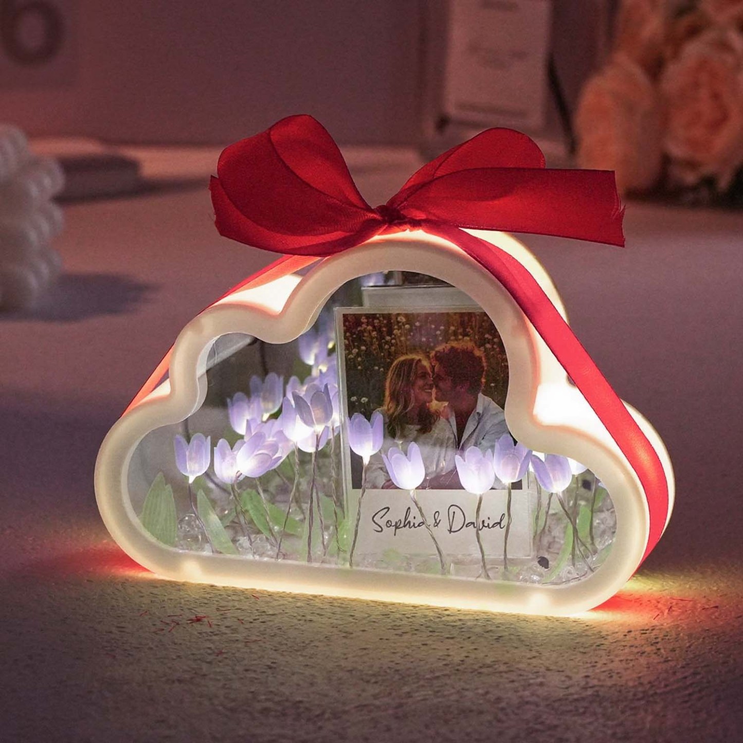 Custom Sunflower Cube Lamp Flower Infinity Mirror Box Infinity Mirror Flower with Your Picture and Text DIY Kit - CustWitUK