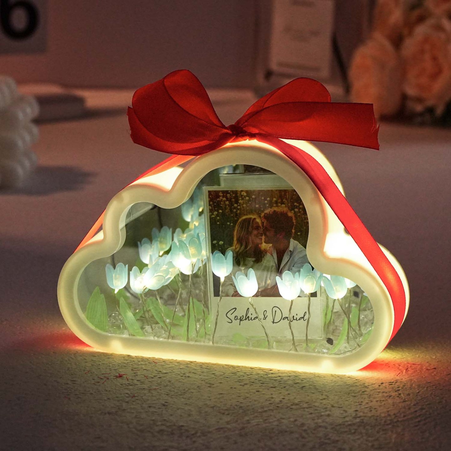 Custom Sunflower Cube Lamp Flower Infinity Mirror Box Infinity Mirror Flower with Your Picture and Text DIY Kit - CustWitUK