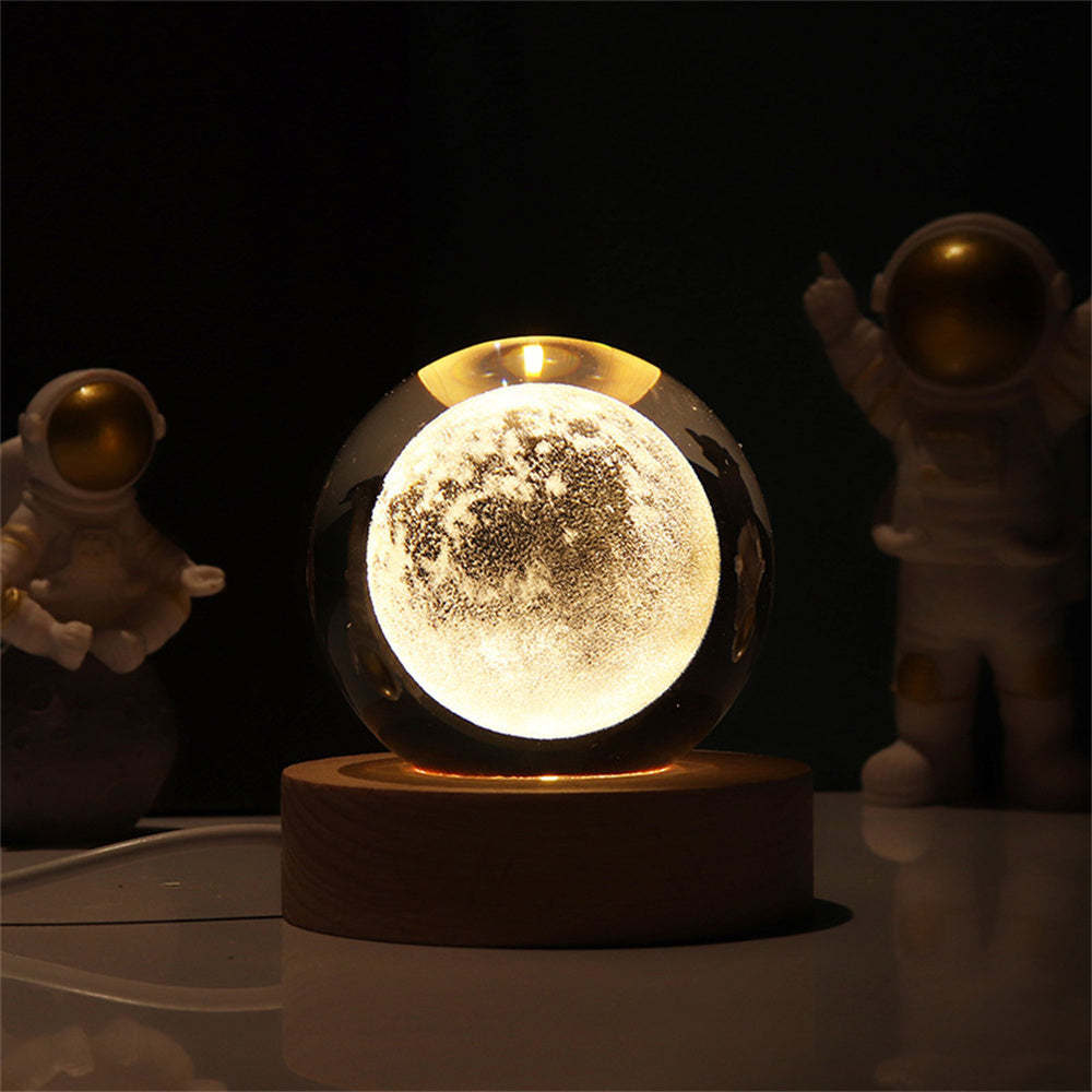Cosmic Galaxy Crystal Night Light Moon Crystal Ball Glass Globe Unique Home Decor Gifts - CustWitUK