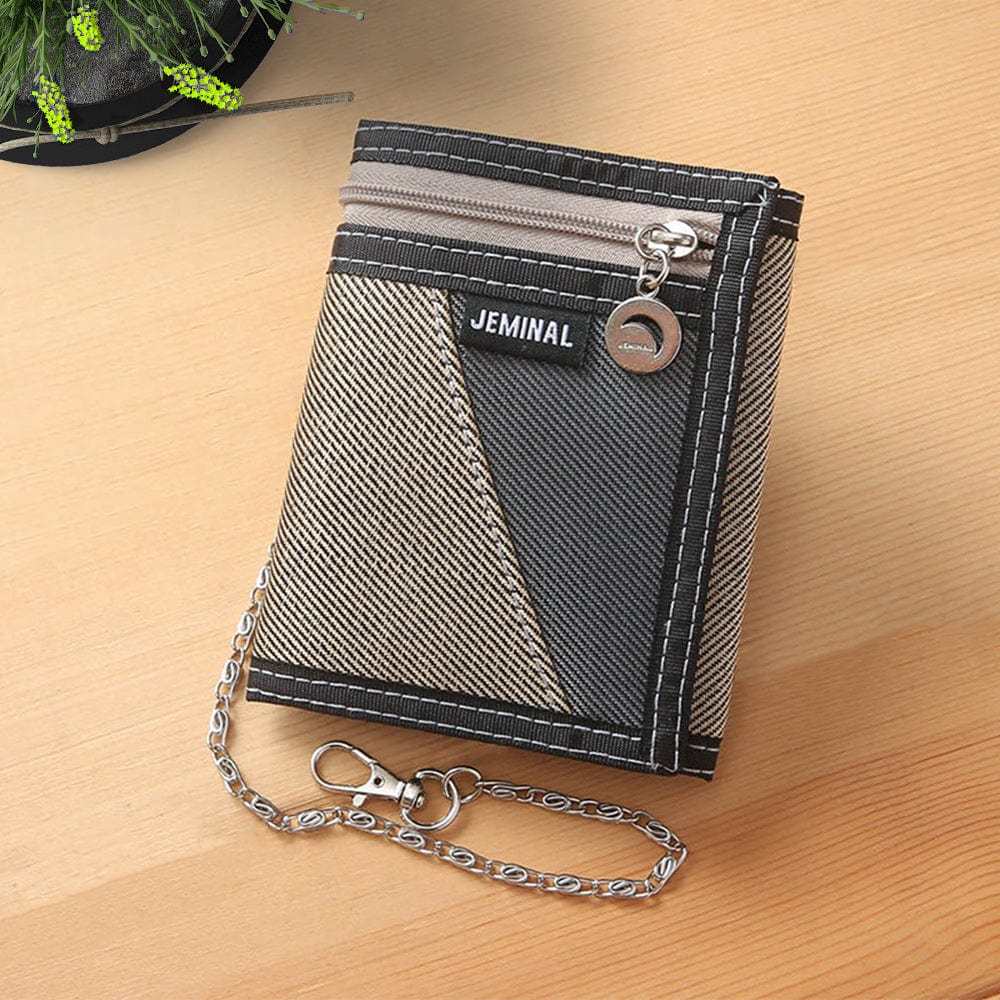 Trifold Nylon Wallet Credit Card Holder Gifts for Lovers Velcro Closure - CustWitUK