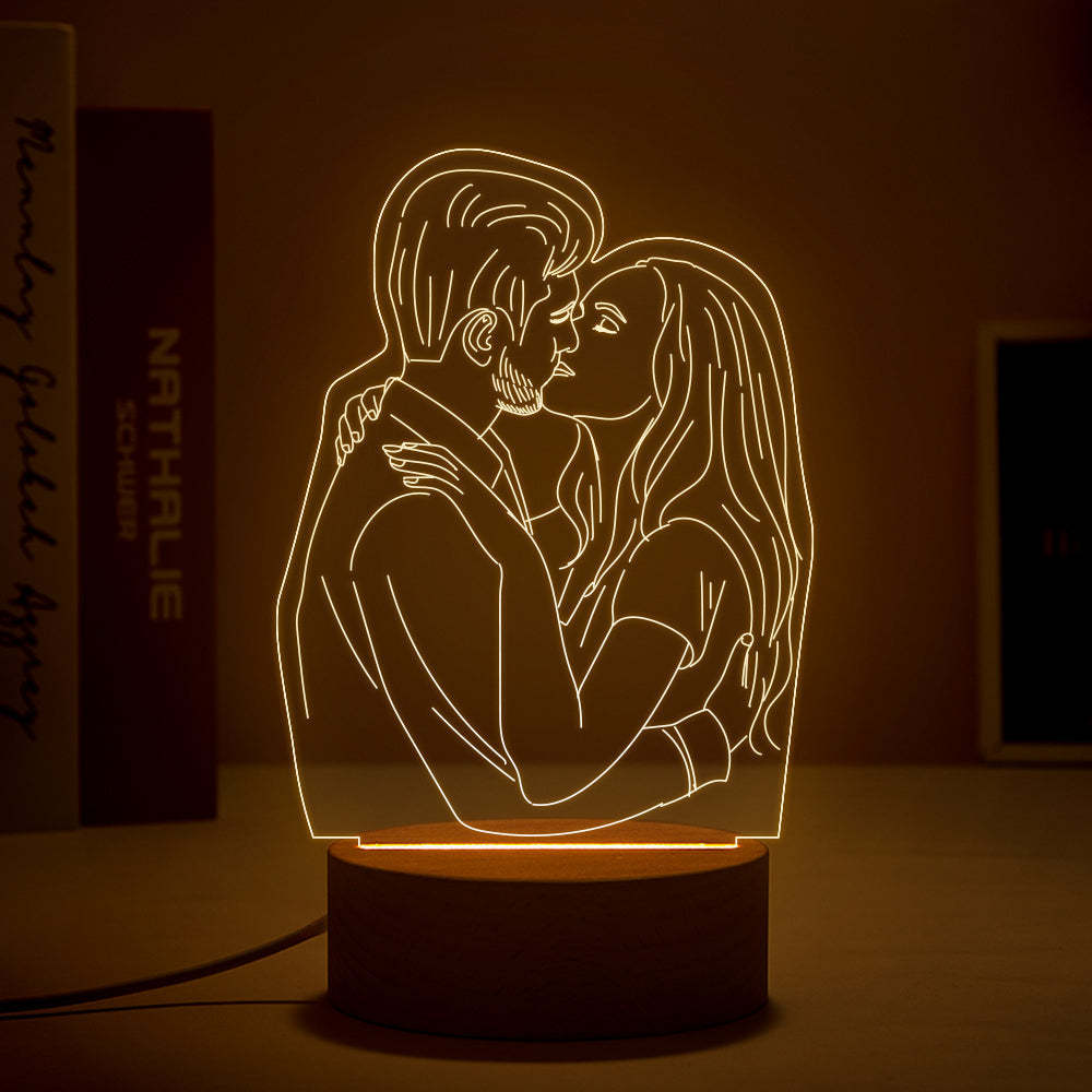 Anniversary Gifts Custom 3D Photo Lamp Personalized Night Light - CustWitUK