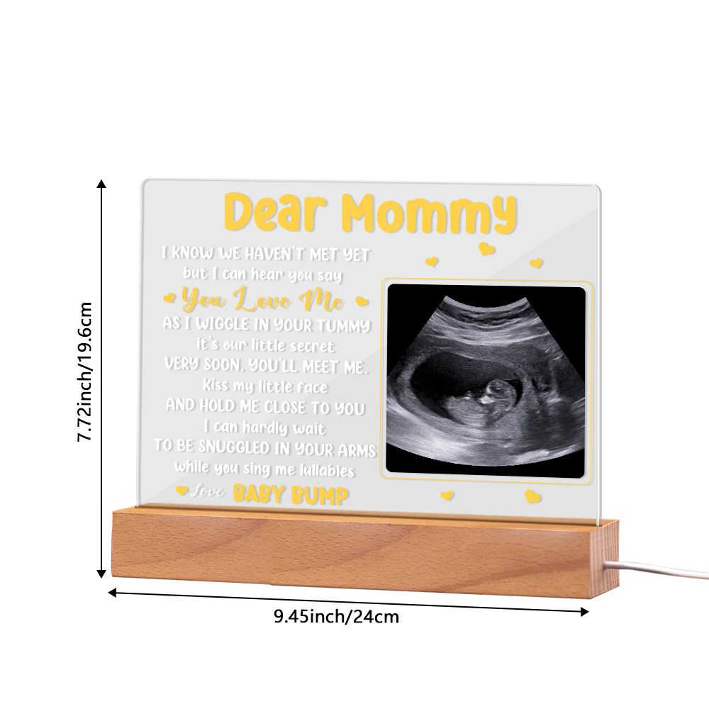 Custom Ultrasound Night Light Personalized First Mom Acrylic Lamp Baby Shower Gift