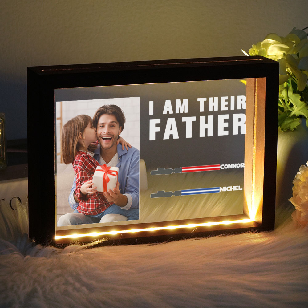 Personalized I Am Their Father Night Light Frame Box Saber Plaque Personalized Gift Father's Day Gifts - CustWitUK