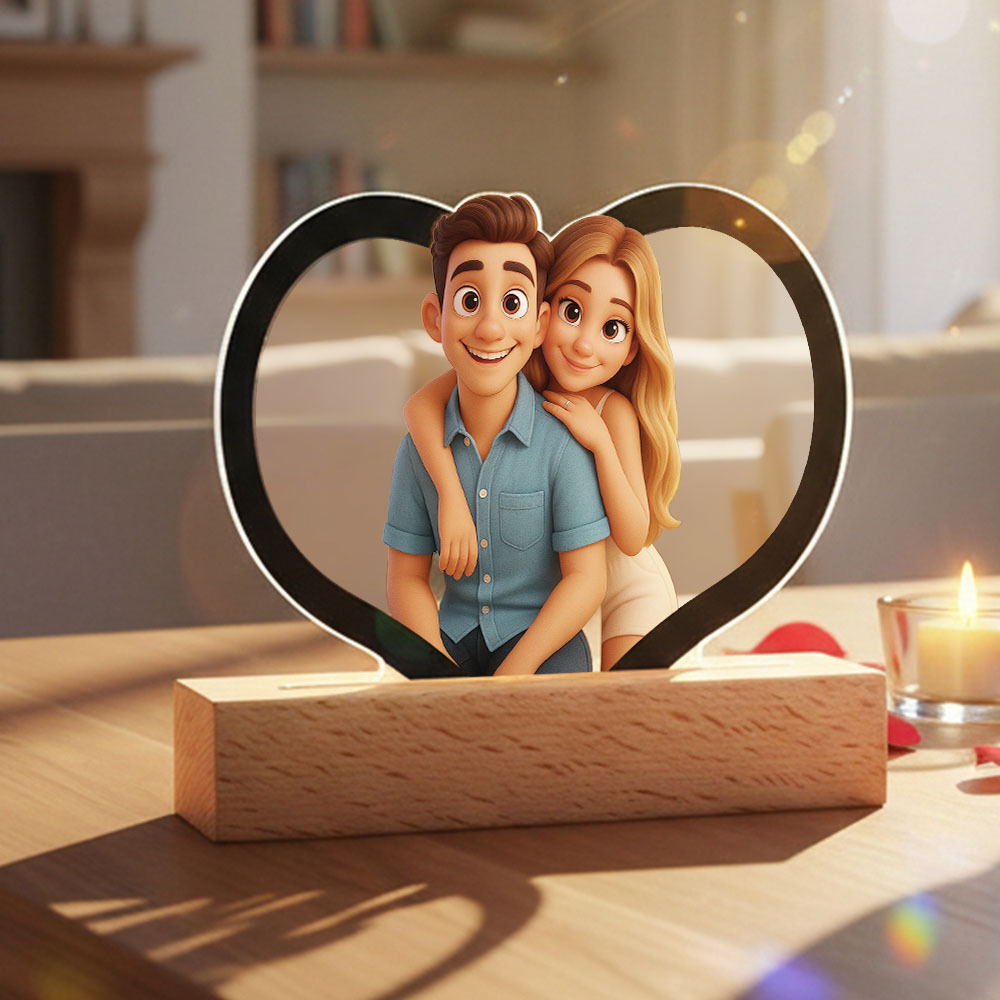 Custom Photo Lamp Personalized Acrylic Night Light Gift for Him and Her