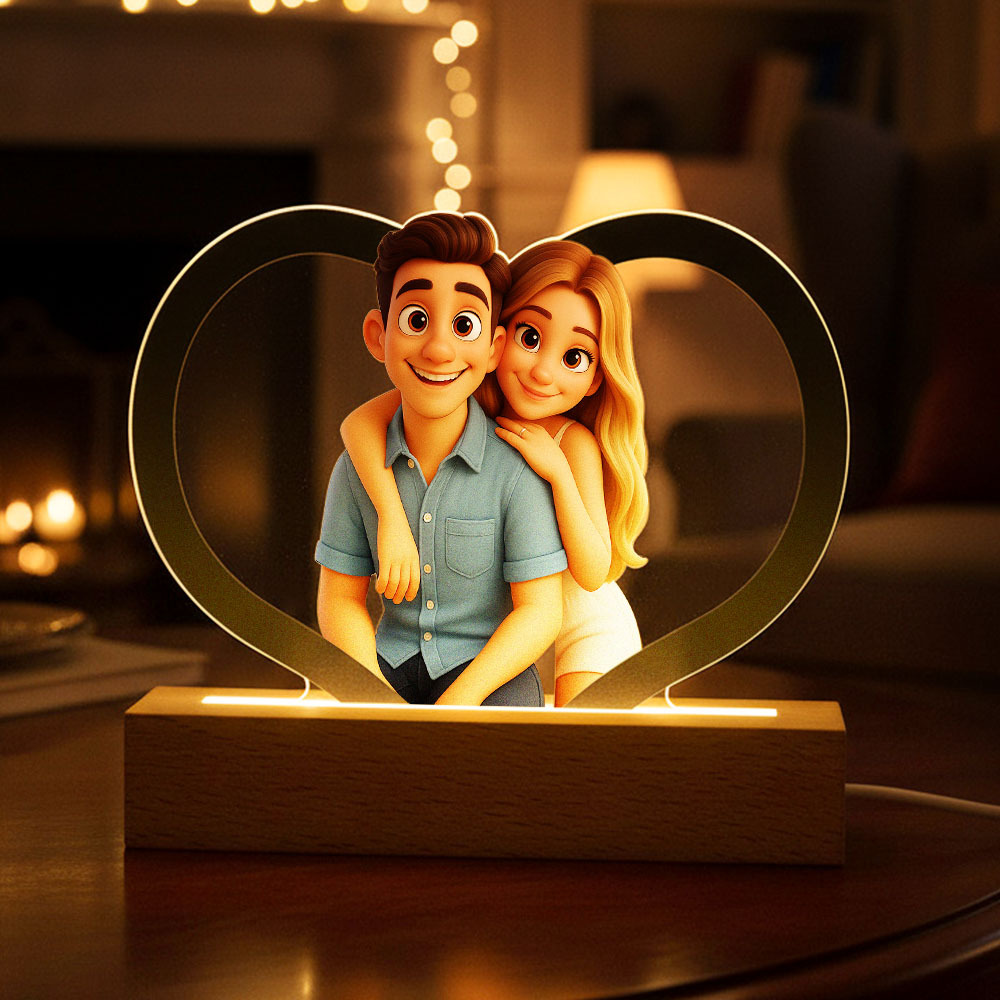 Custom Photo Lamp Personalized Acrylic Night Light Gift for Him and Her