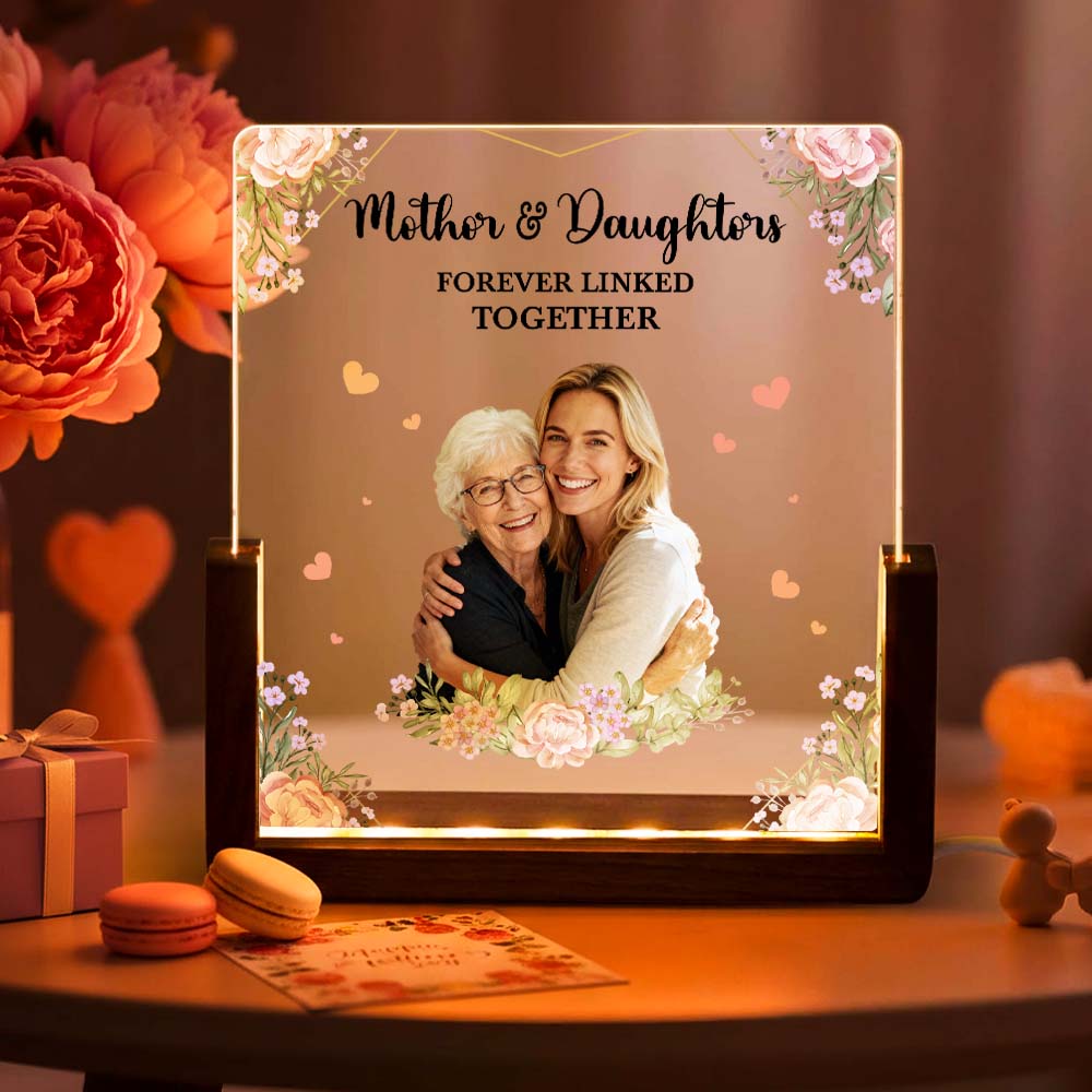 Custom Photo Acrylic LED Night Light – Personalized Mother's Day Gift for Mum