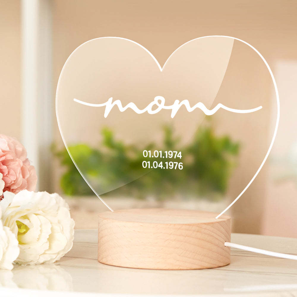 Gift Idea for Mum Night Light for Mommy Personalised Gift for Mum Mother's Day gift Custom Mom Present - CustWitUK