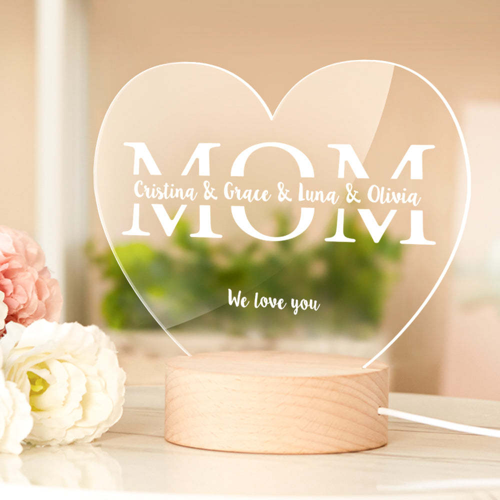 Gift Idea for Mum Night Light for Mommy Personalised Gift for Mum Mother's Day gift Custom Mom Present - CustWitUK
