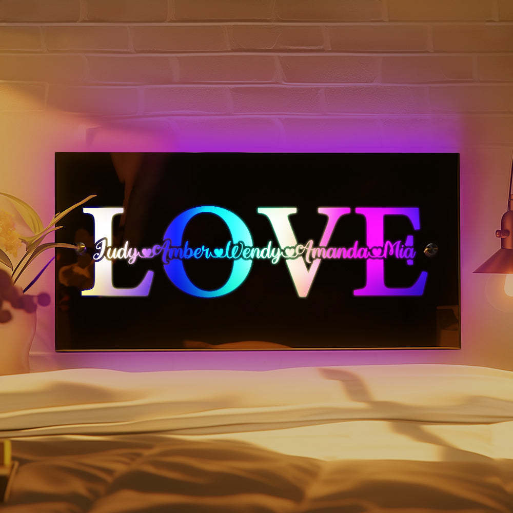 Custom Name Mirror Light Custom Light Love Gift for Couple - CustWitUK