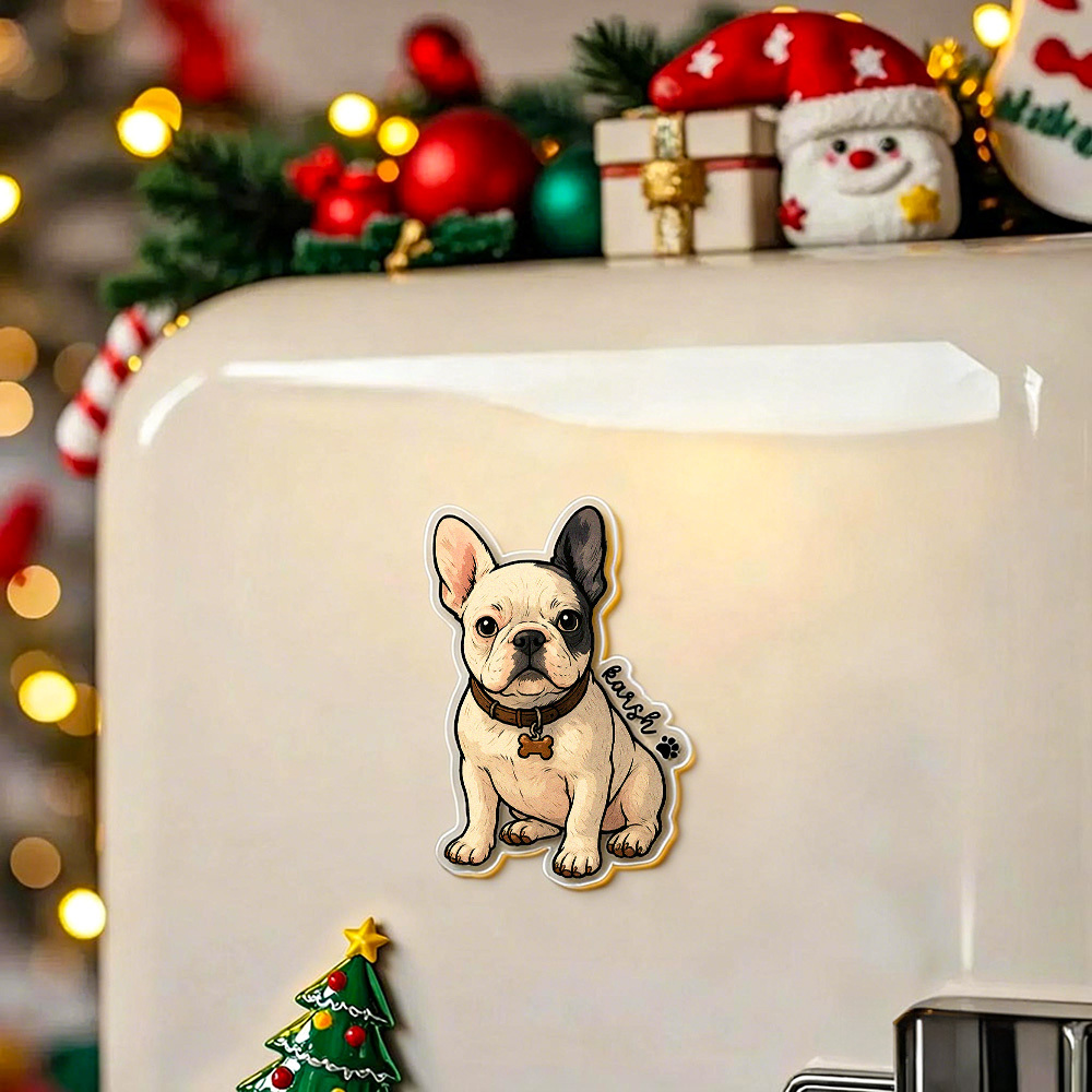 Custom Pet Photo Fridge Magnet Personalized Acrylic Magnet with Pet’s Name Pet Portrait Gift for Dog & Cat Lovers