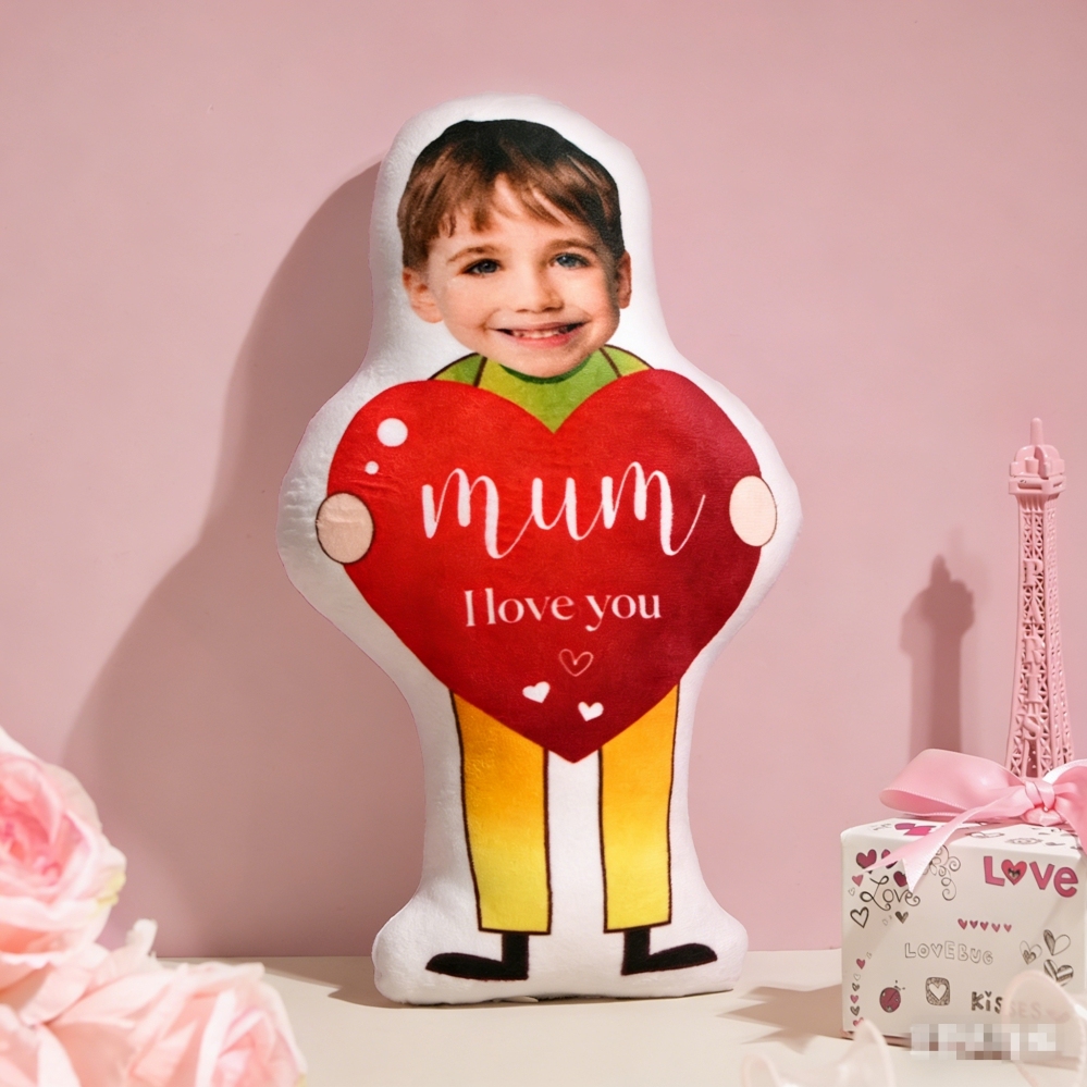 Mum I Love You Pillow Personalized Face Photo Pillow Minime Pillow Fun Mother's Day Gifts for Mum